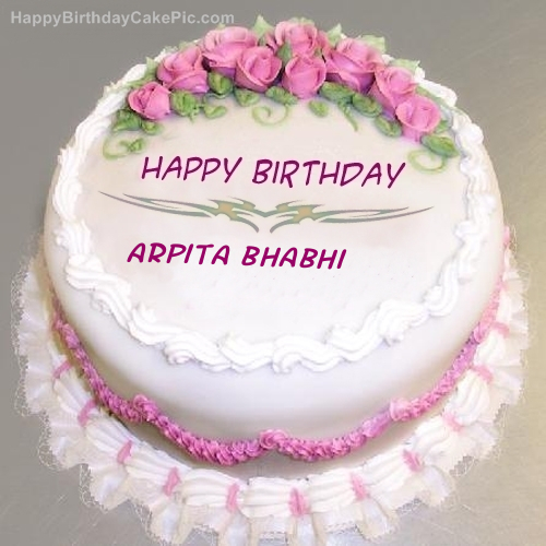 write name on Pink Rose Birthday Cake